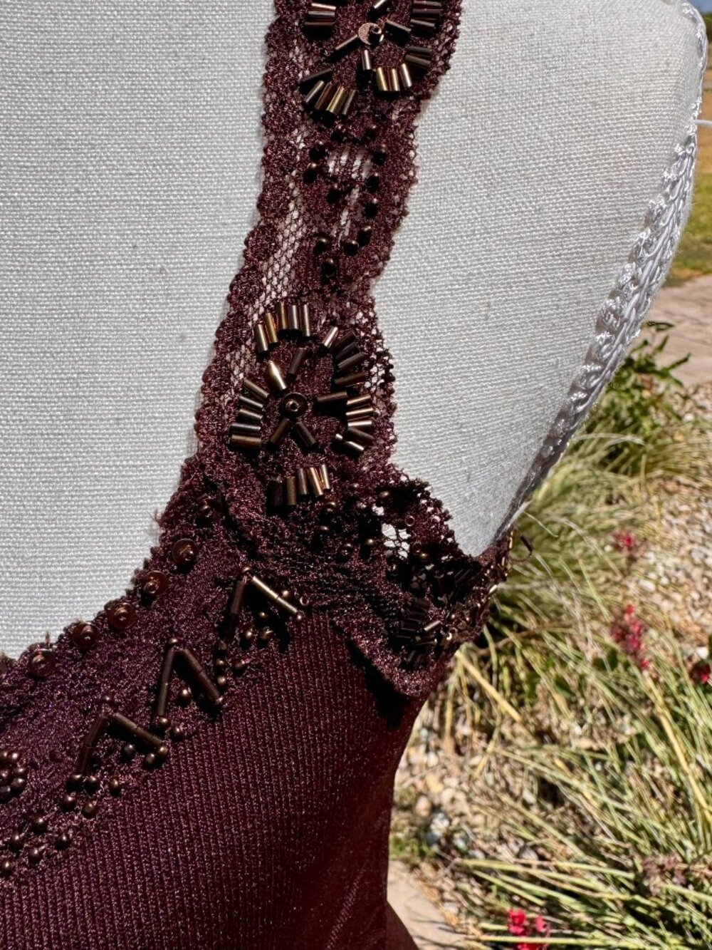 Alberto Makali beaded tank sweater;Rich Brown; NWT;  Small - Picture 2 of 16
